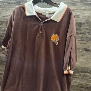 Vintage Cleveland Browns 90s 1999 The Edge NFL Golf Polo Shirt Mens Size Large